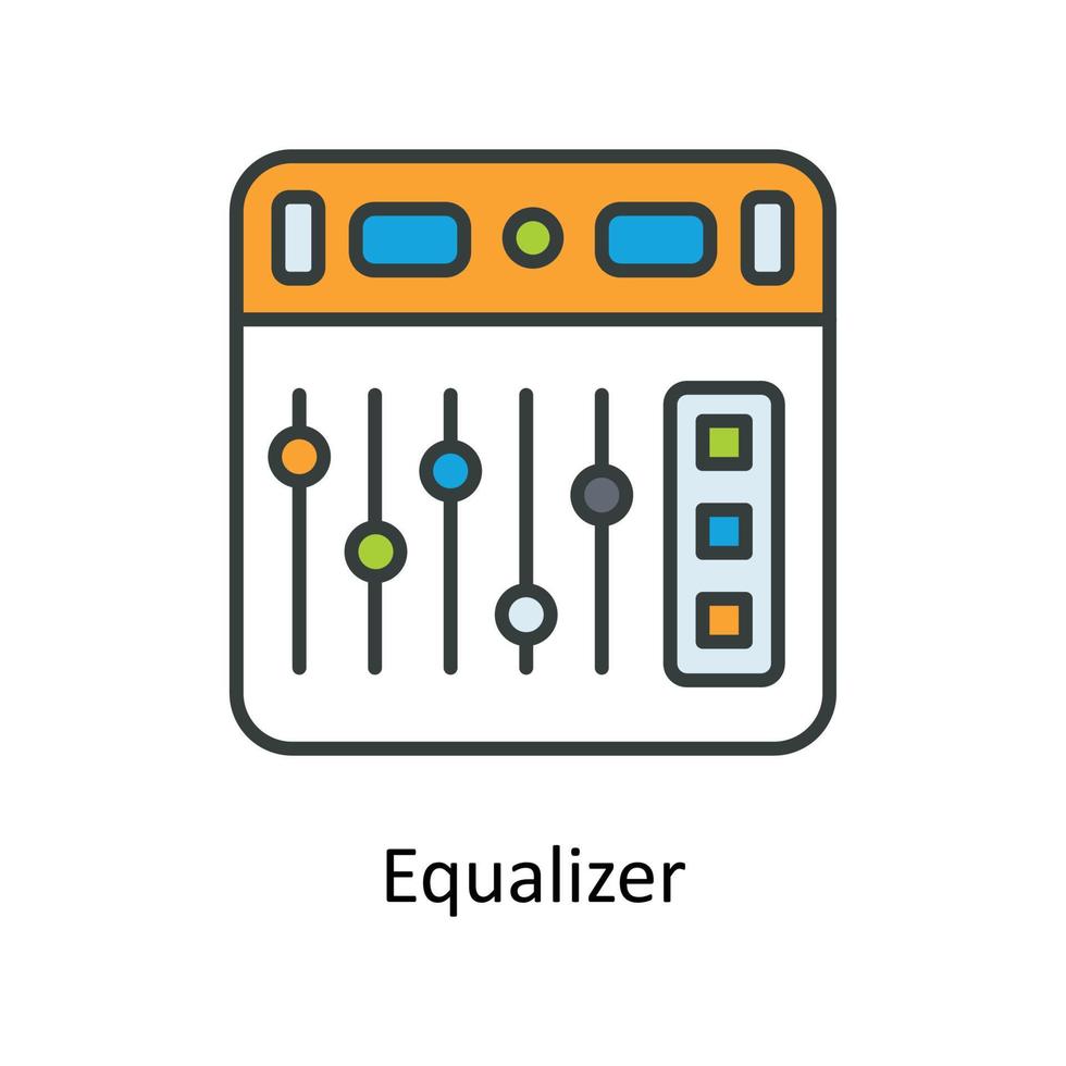 Equalizer Vector Fill outline Icons. Simple stock illustration stock