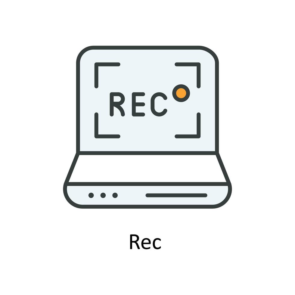 Rec  Vector Fill outline Icons. Simple stock illustration stock