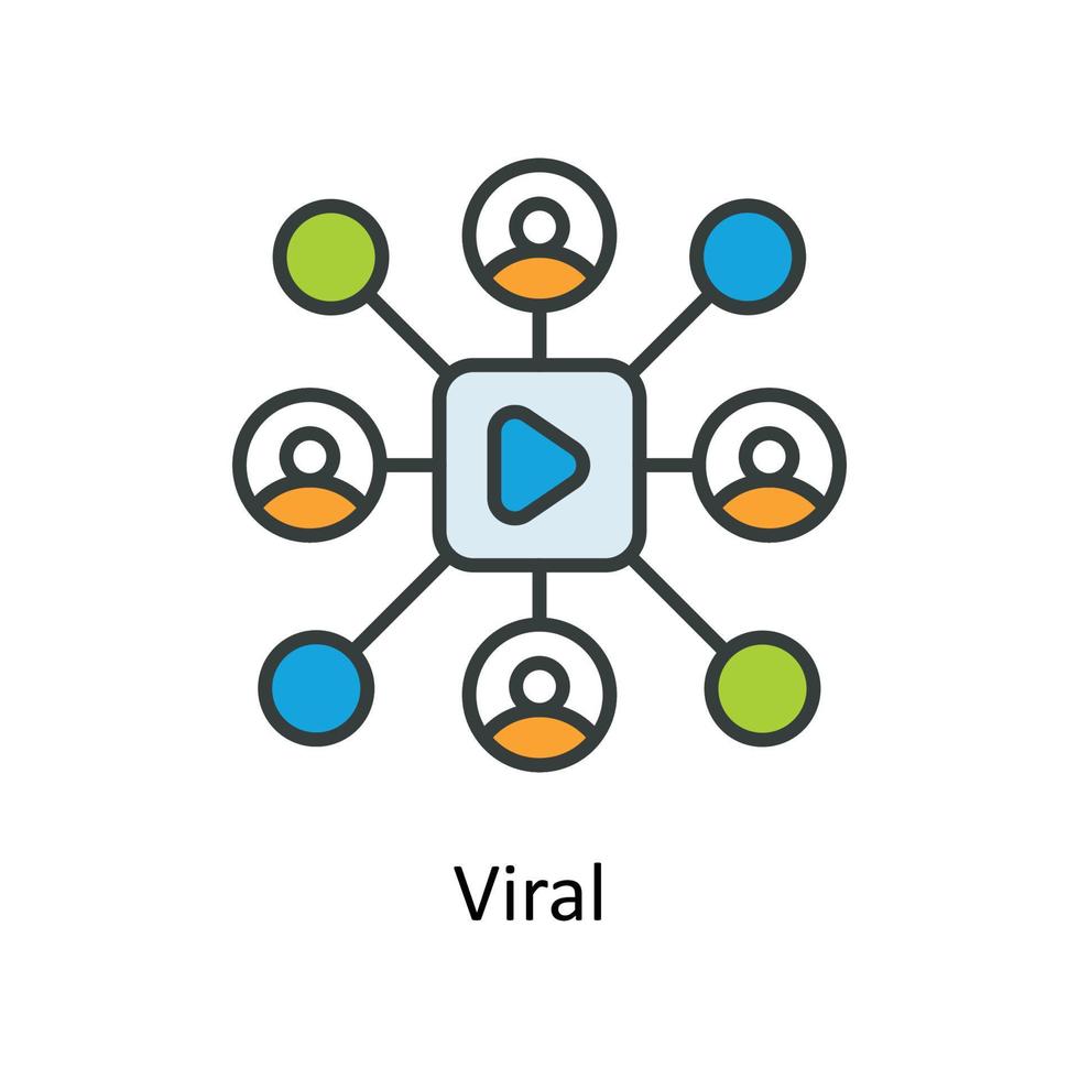 viral vector llenar contorno iconos sencillo valores ilustración valores