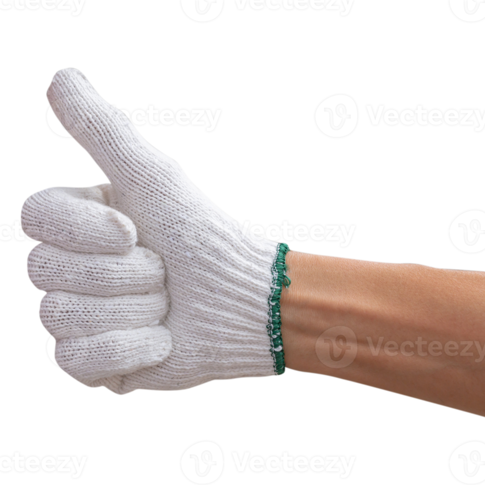 Hand in glove showing thumbs up png