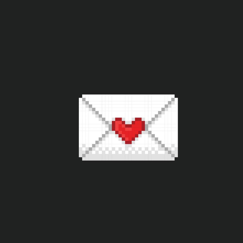 love letter in pixel art style vector