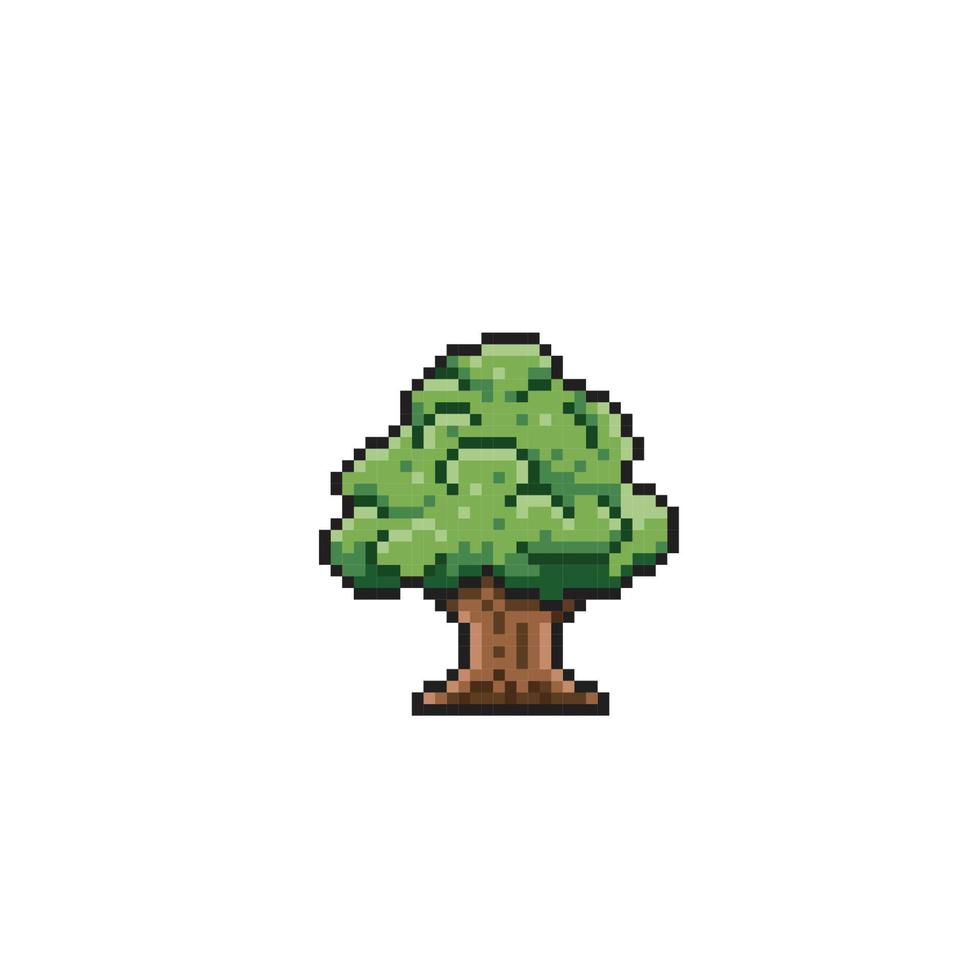 un árbol en píxel Arte estilo vector