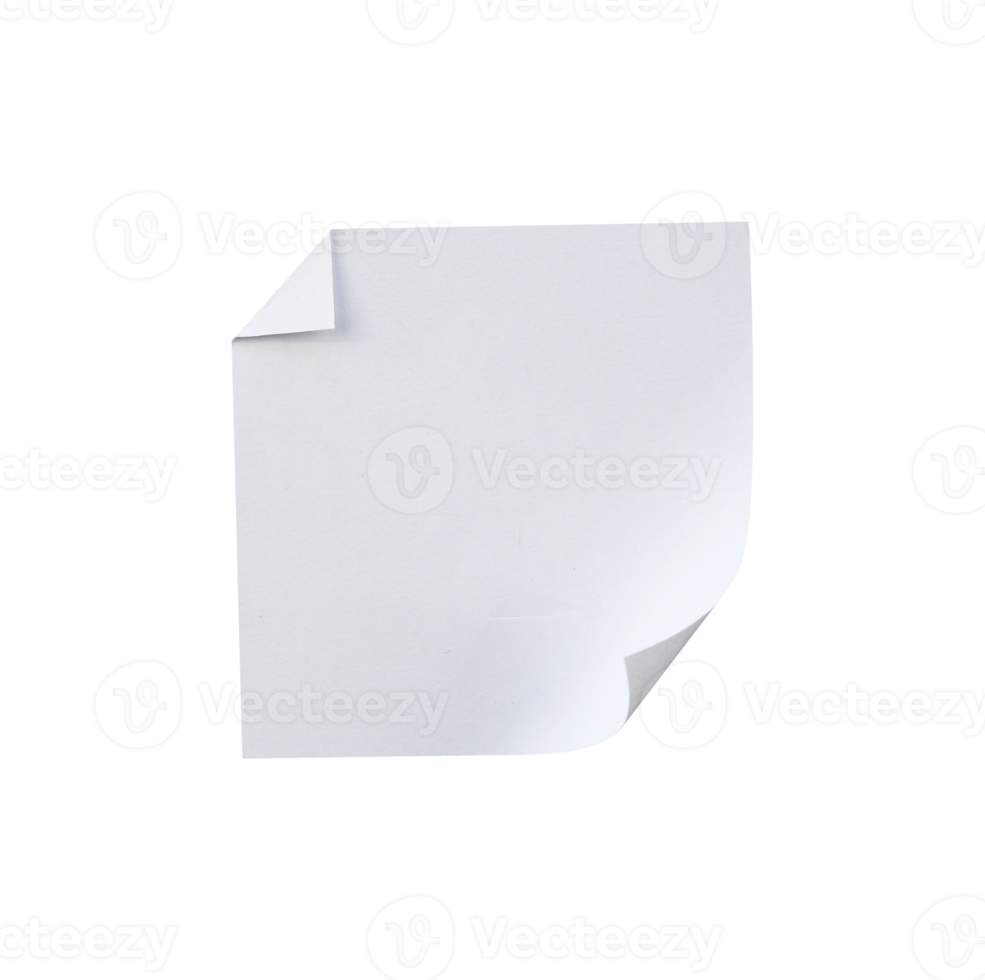 Blank white paper with folded on the corner png