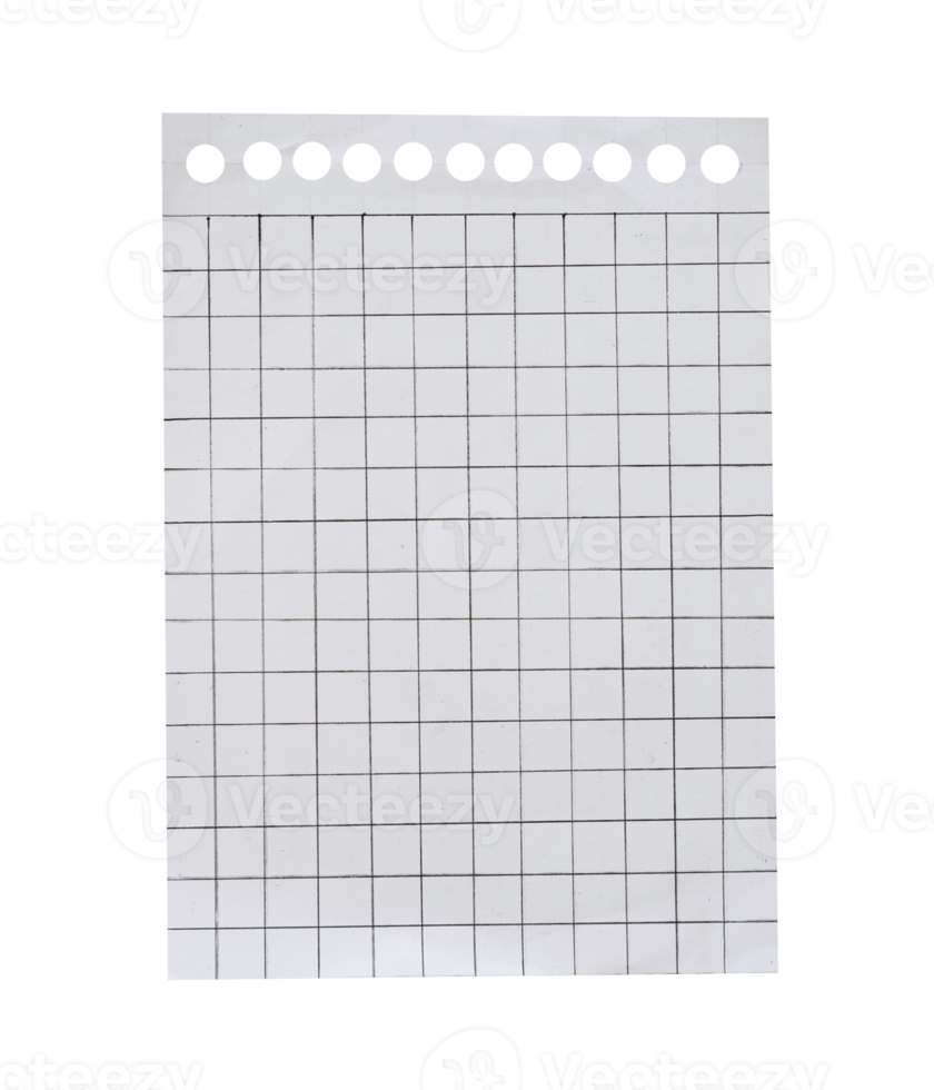 Blank grid paper sheet isolated png