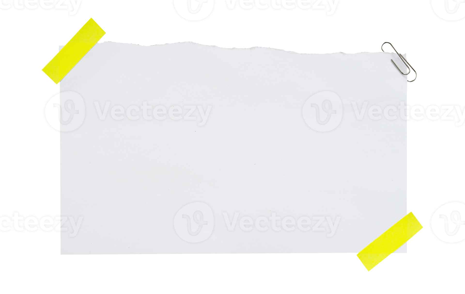 Blank note paper with yellow tape edge 22609839 PNG