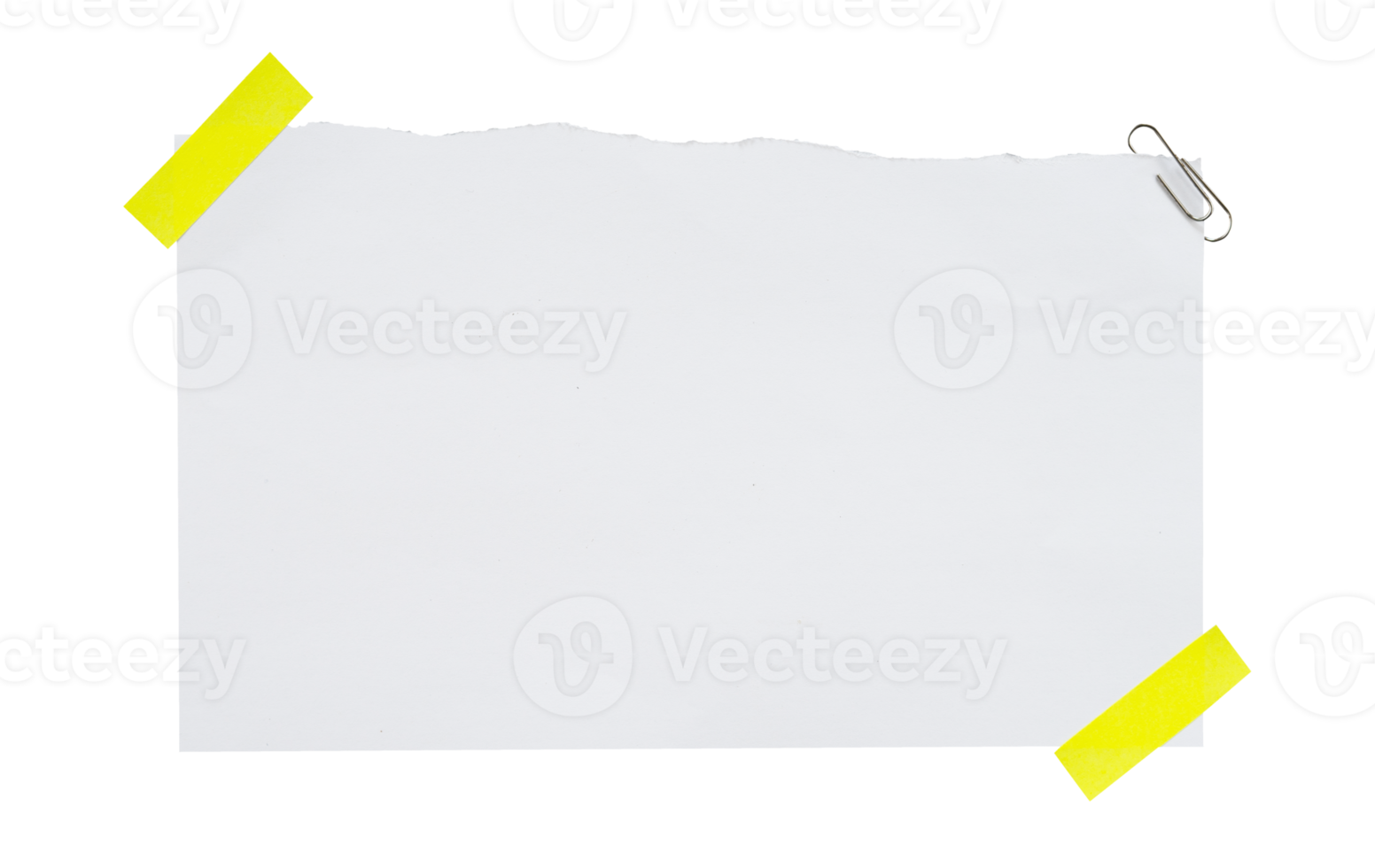 Blank note paper with yellow tape edge png