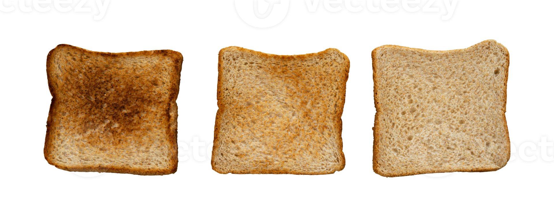 Set of baked wheat bread with cooked variations png