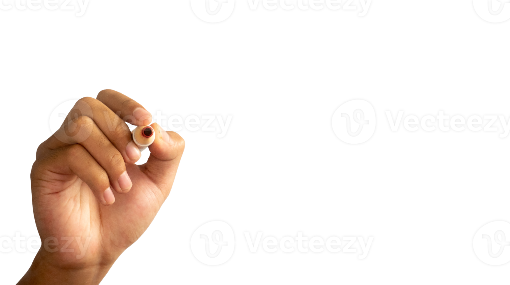 Hands holding markers for lettering copy space template png