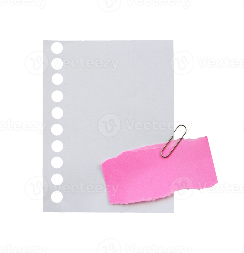 Blank sketch book and ripped paper clip png