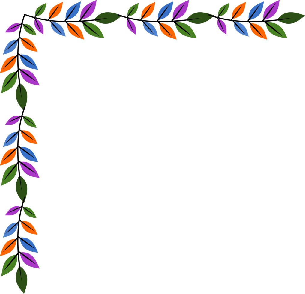 decorative leaf corner frame. png