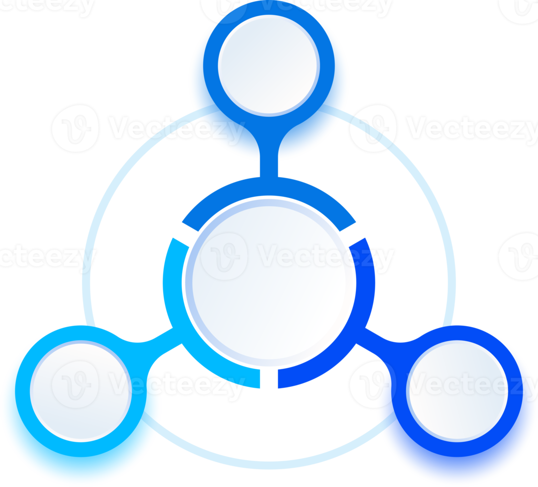 3 kreisförmig Infografik Diagramm Prozess png