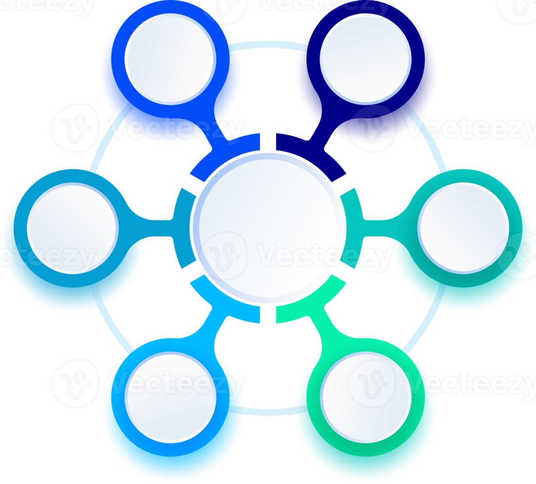 6 cirkulär infographic diagram bearbeta png