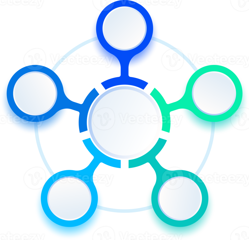 5 Circular Infographic Diagram Process png