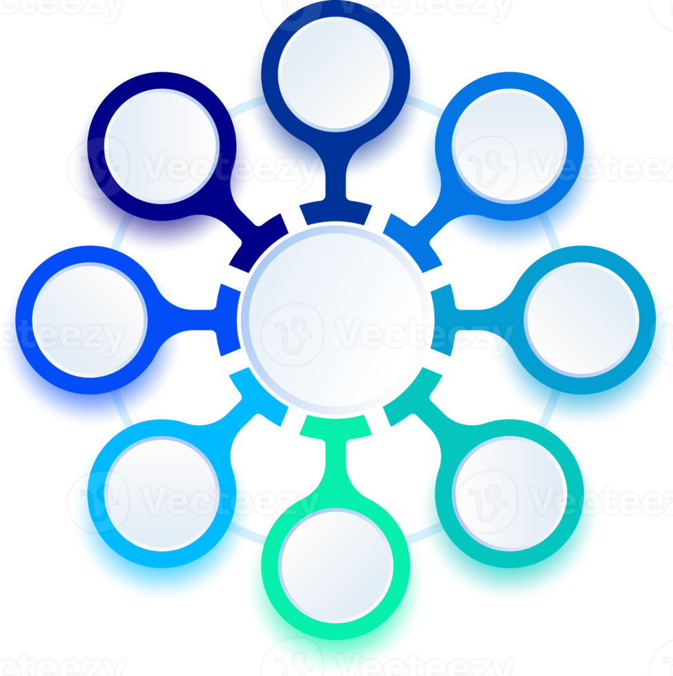 8 Circular Infographic Diagram Process png