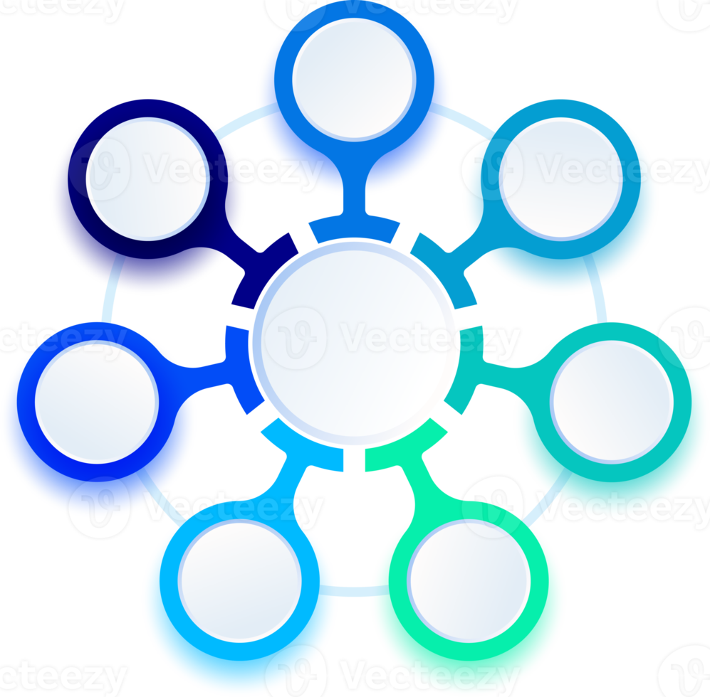 7 Circular Infographic Diagram Process png