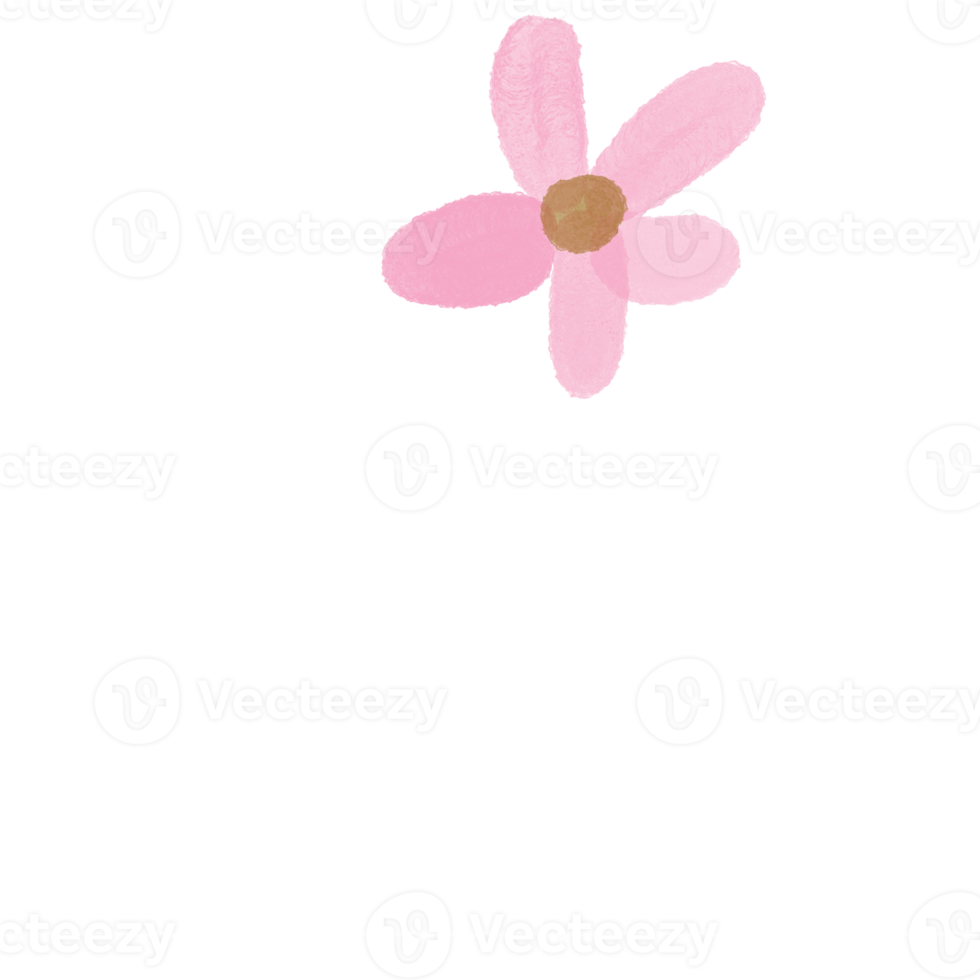 Pink Flower doodle art. png