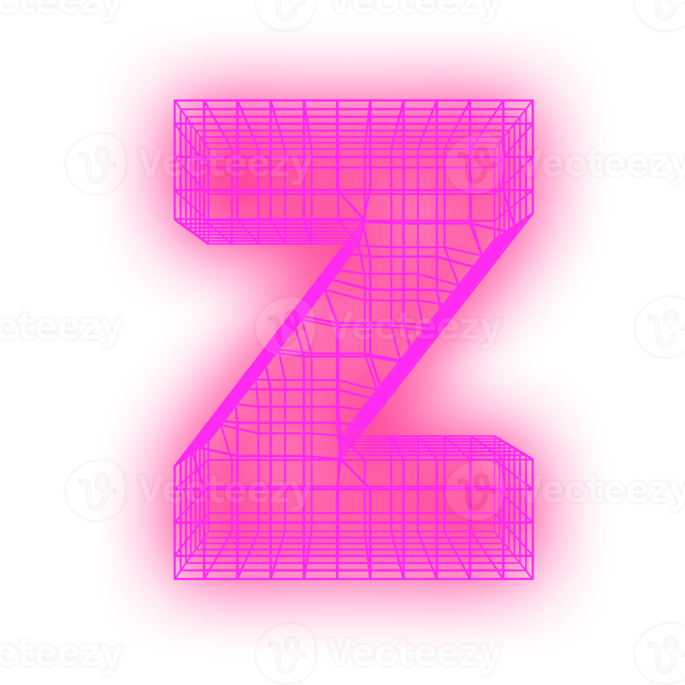 Letter Z grid neon png
