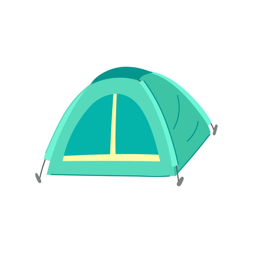 hiking tent camp cartoon vector illustration