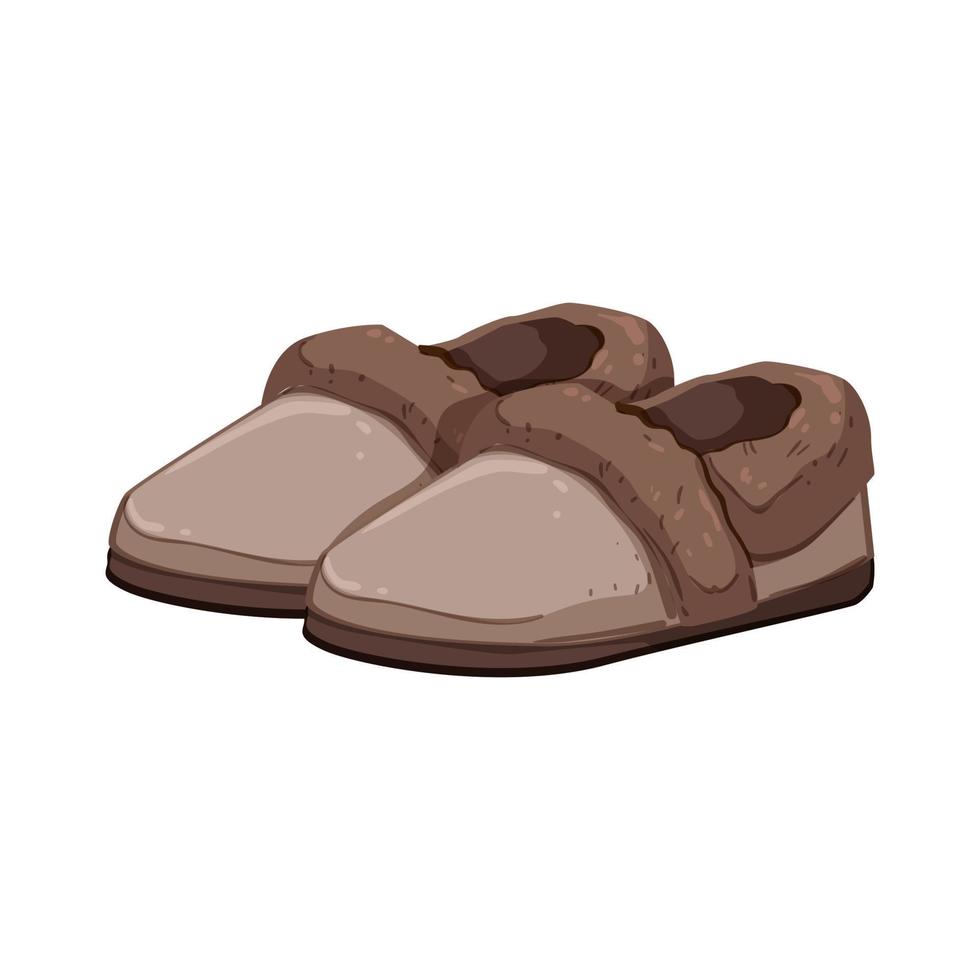 cozy woman slippers cartoon vector illustration