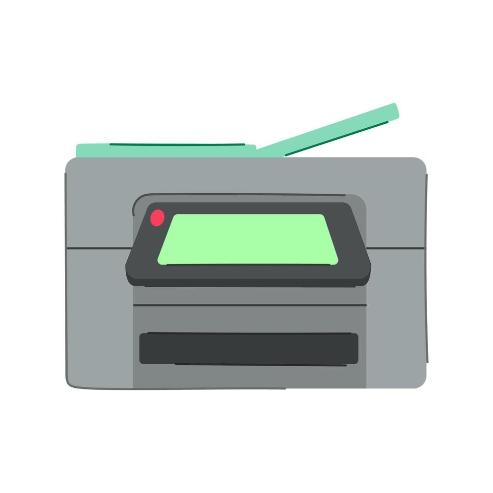 escáner impresora papel dibujos animados vector ilustración