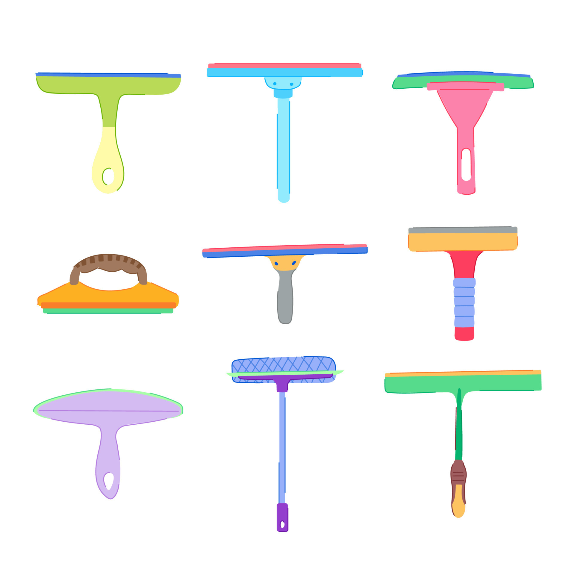 squeegee glass set cartoon vector illustration 22610315 Vector Art at