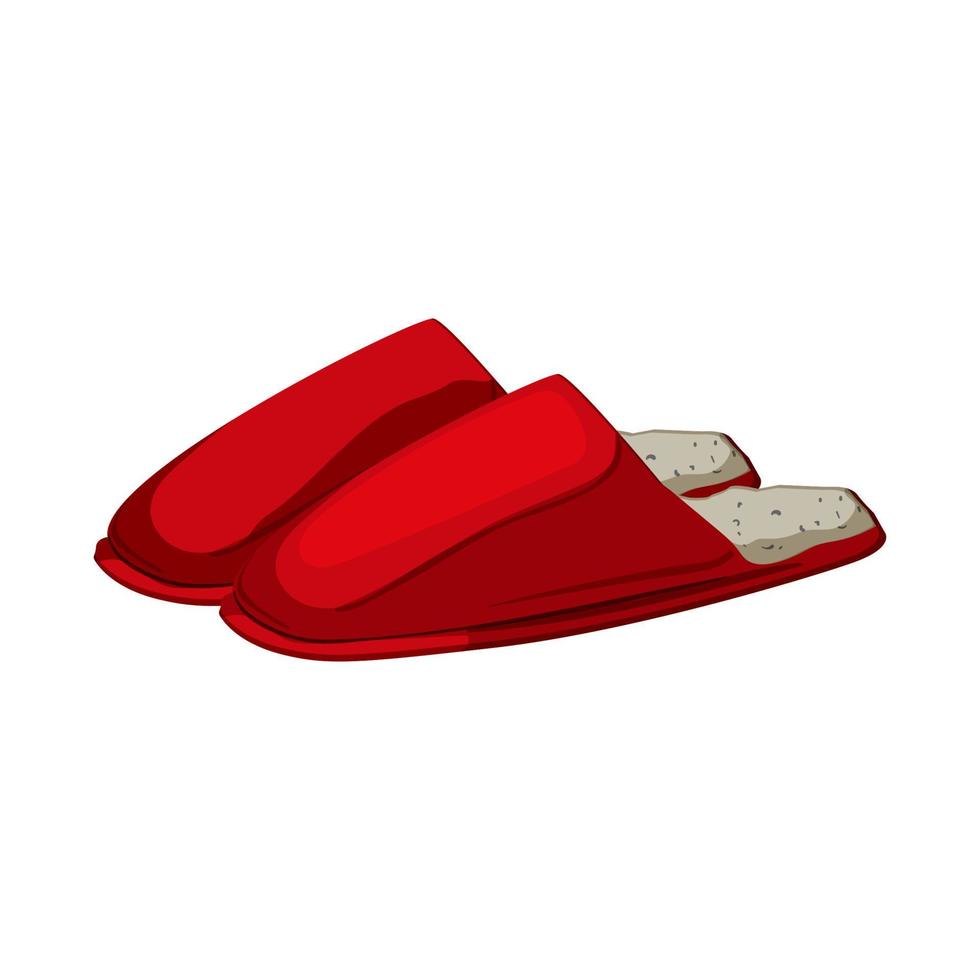 comfortable man slippers cartoon vector illustration