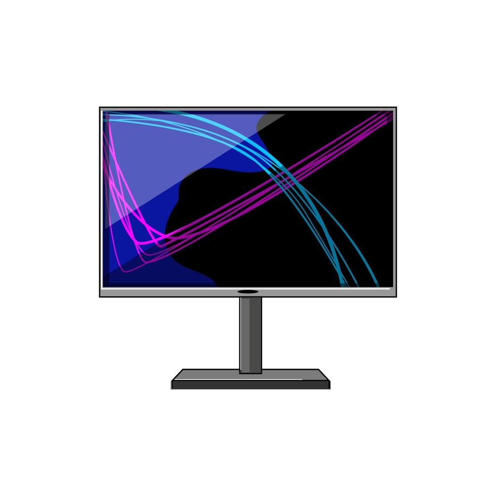 office monitor pc cartoon vector illustration