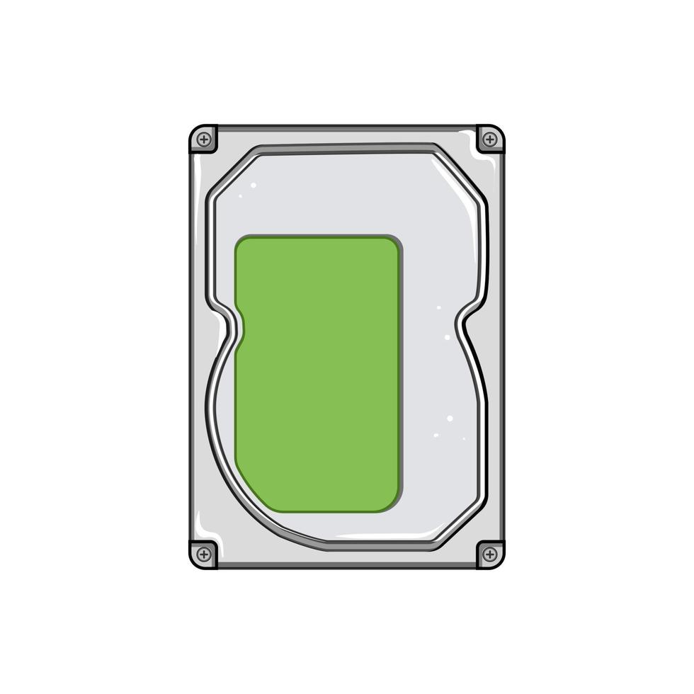 technology hard drive cartoon vector illustration