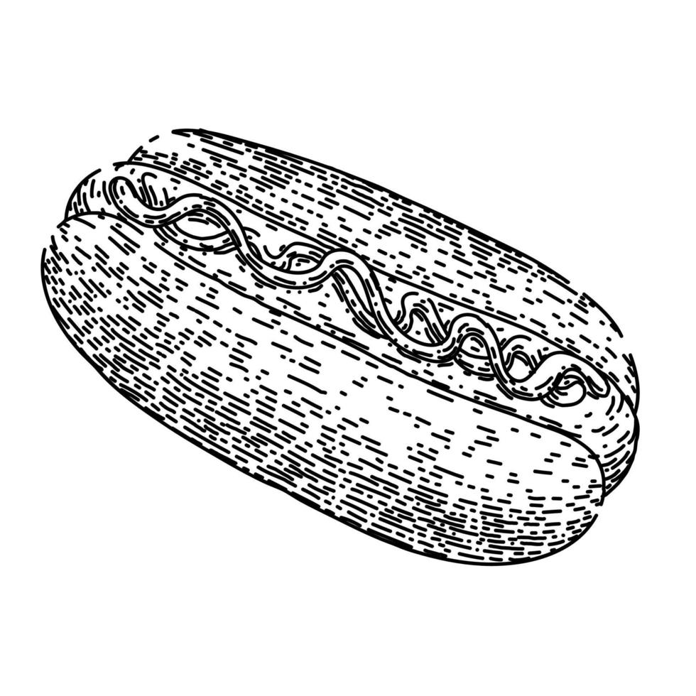 hotdog sausage sketch hand drawn vector