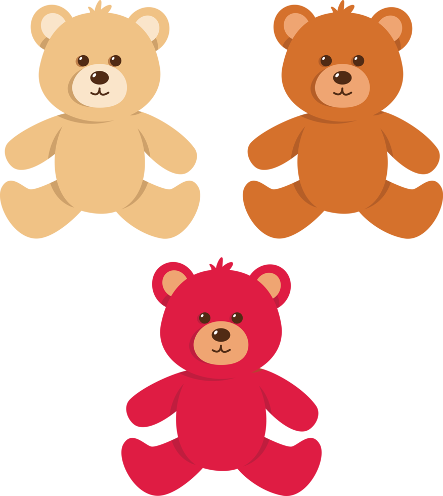 Cute Teddy Bears Sitting Together png