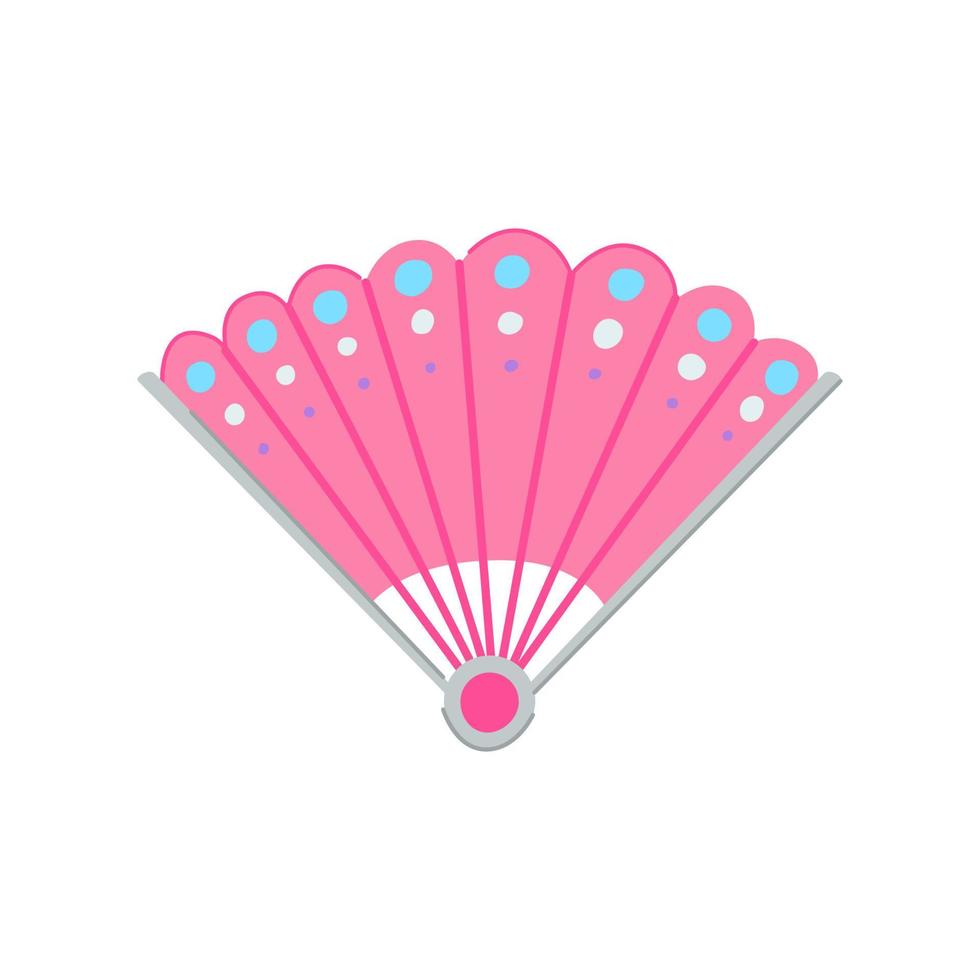 asia hand fan cartoon vector illustration