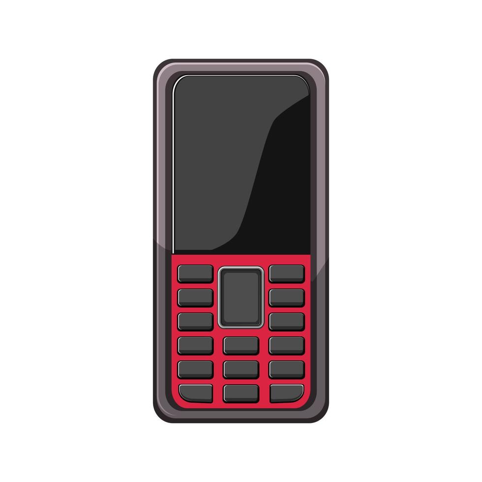 symbol button phone cartoon vector illustration