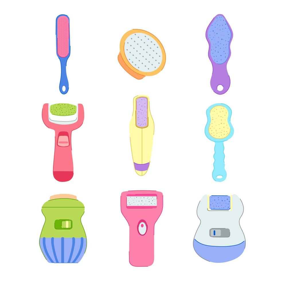 callus remover set cartoon vector illustration