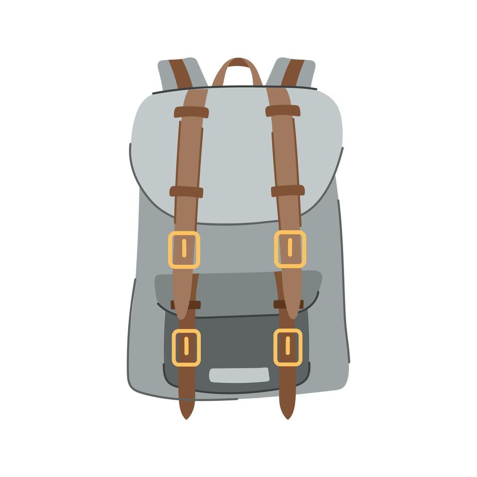 equipment backpack camp cartoon vector illustration