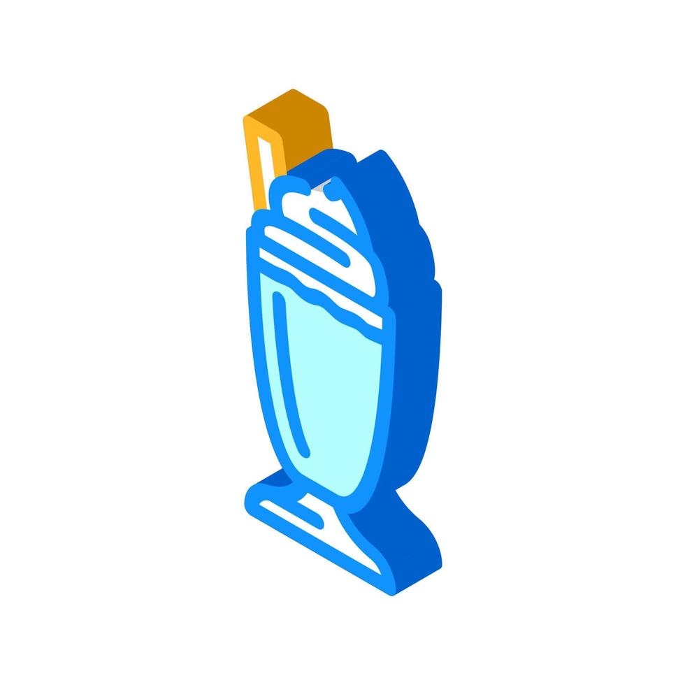 hielo crema zalamero bebida isométrica icono vector ilustración