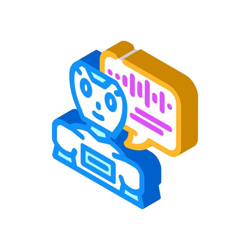 speech chat bot isometric icon vector illustration