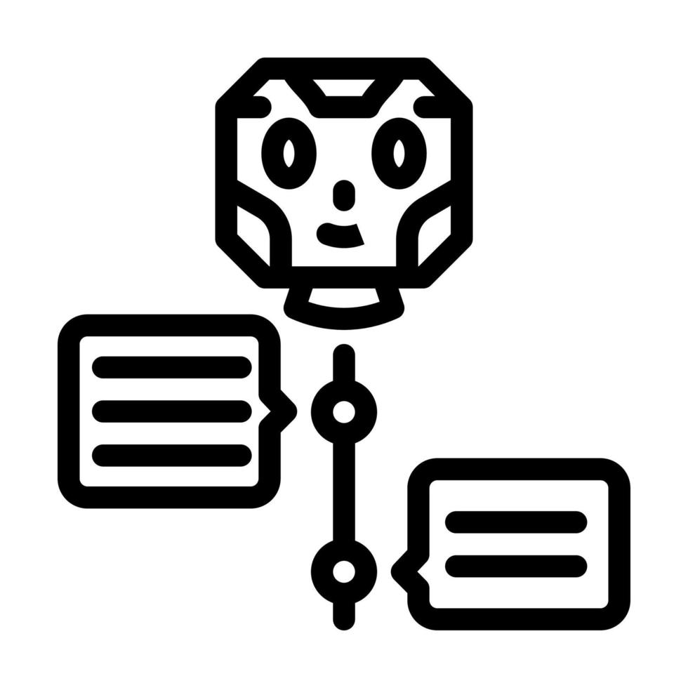 dialog chat bot line icon vector illustration