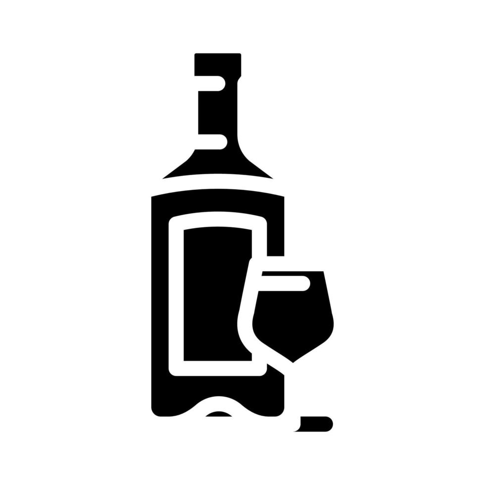 Ginebra bebida botella glifo icono vector ilustración