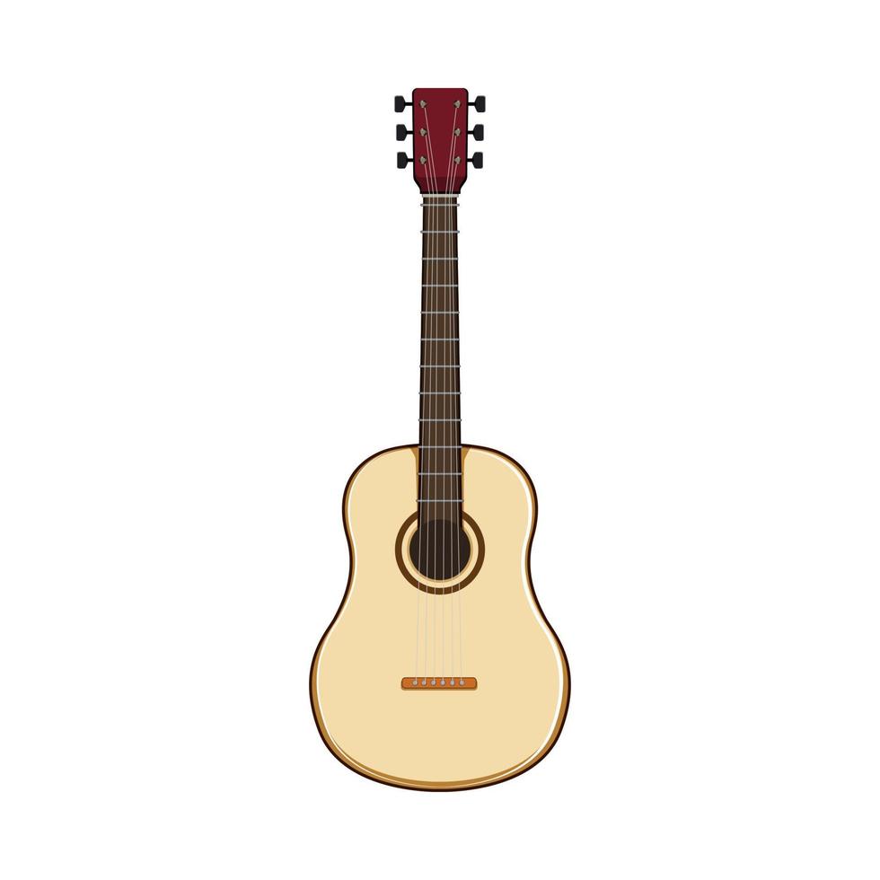 instrumento acústico guitarra dibujos animados vector ilustración