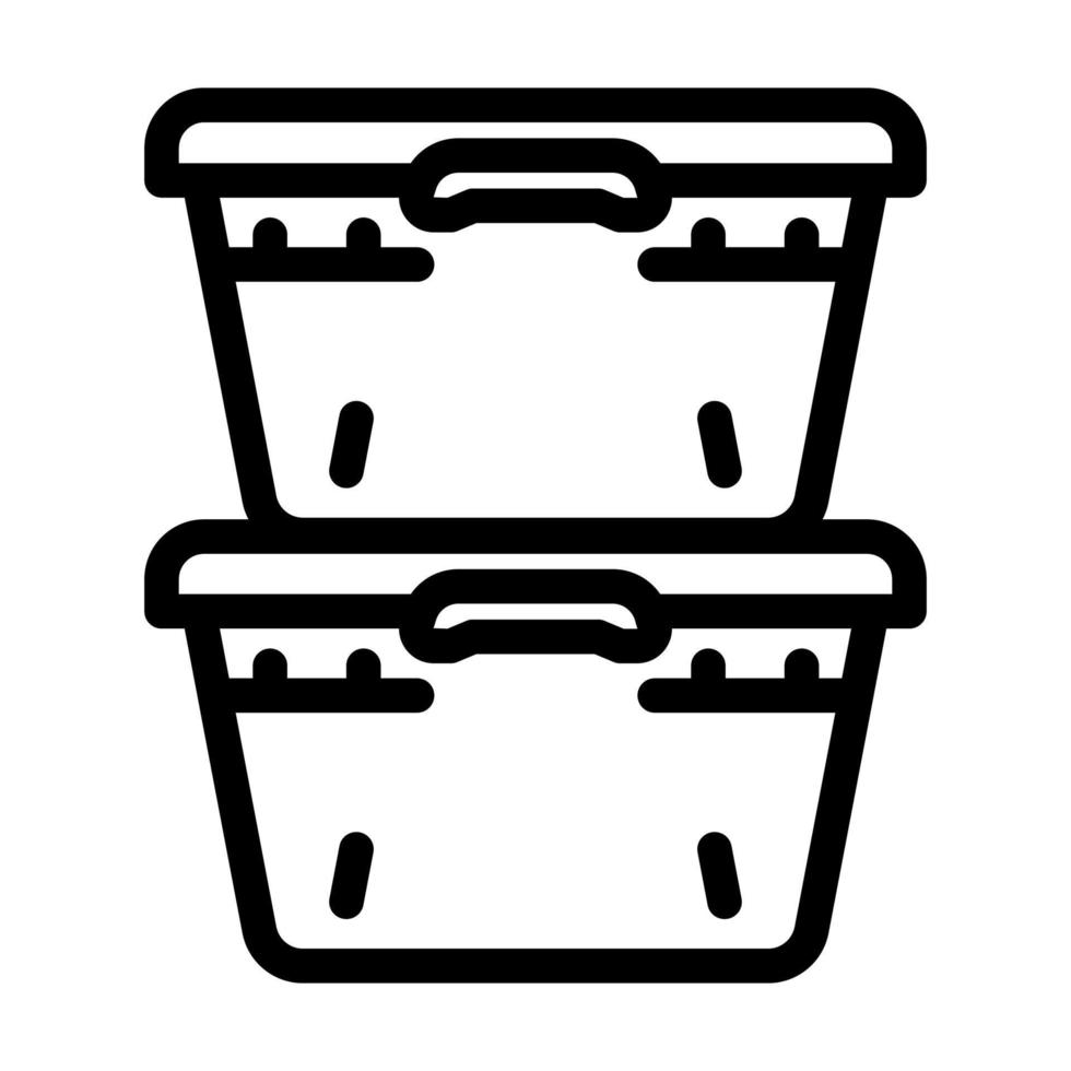 almacenamiento contenedores garaje herramienta línea icono vector ilustración