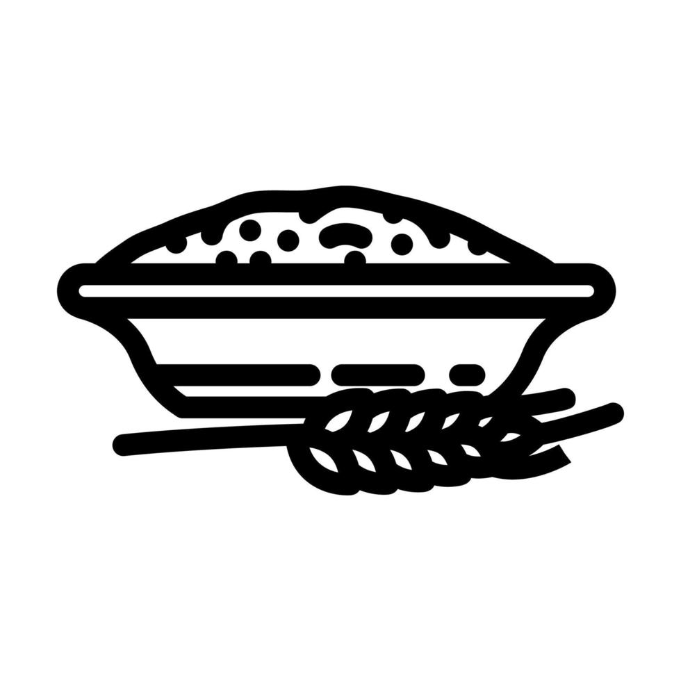 flour wheat plate ears line icon vector illustration