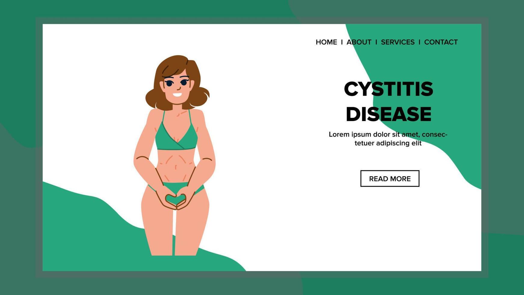 cistitis enfermedad mujer vector