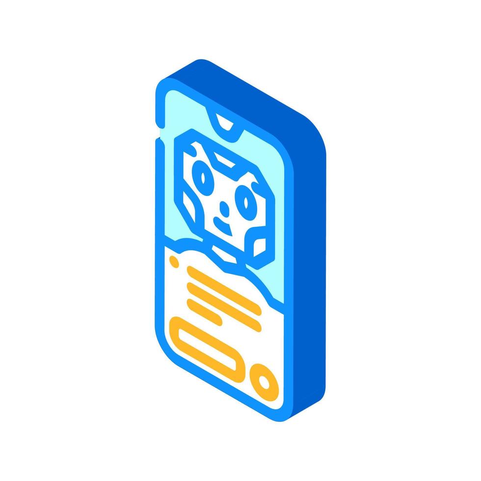 mobile chat bot isometric icon vector illustration