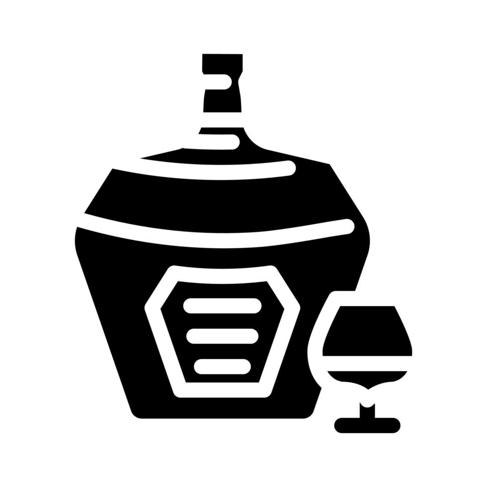 brandy bebida botella glifo icono vector ilustración