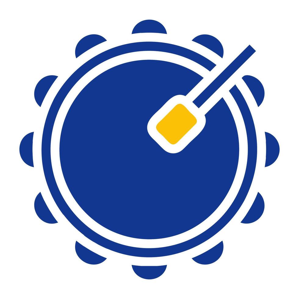 drum icon solid blue yellow colour ramadan symbol perfect. vector