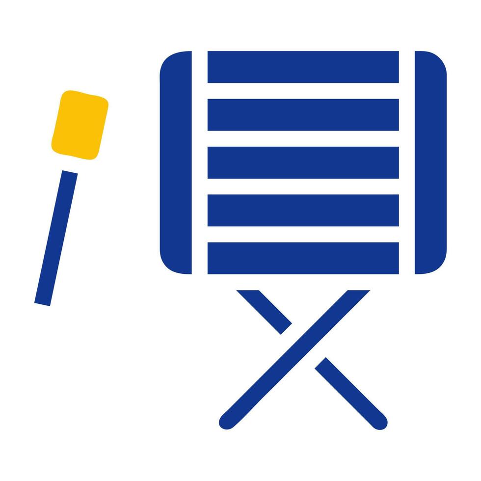 drum icon solid blue yellow colour ramadan symbol perfect. vector