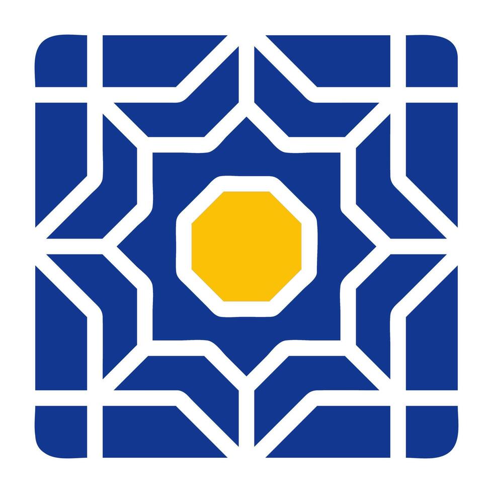 decoration icon solid blue yellow colour ramadan symbol perfect. vector