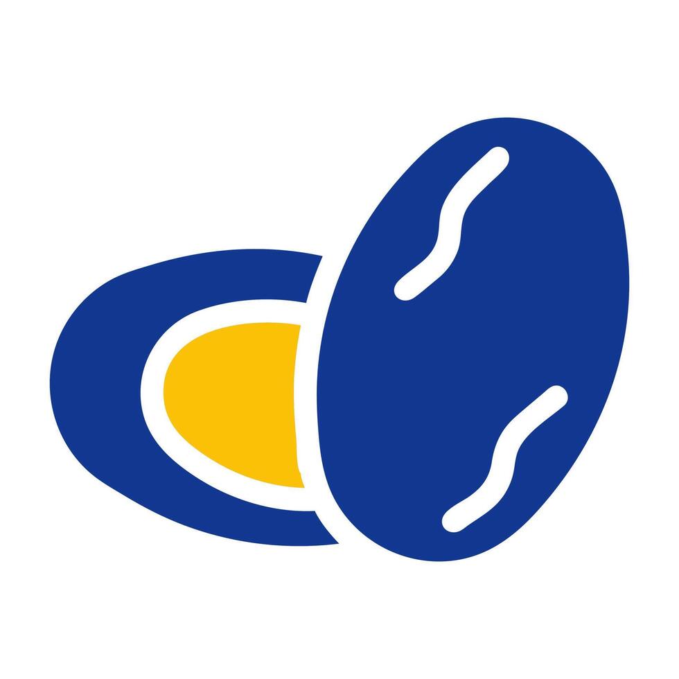 palmdates icon solid blue yellow colour ramadan symbol perfect. vector