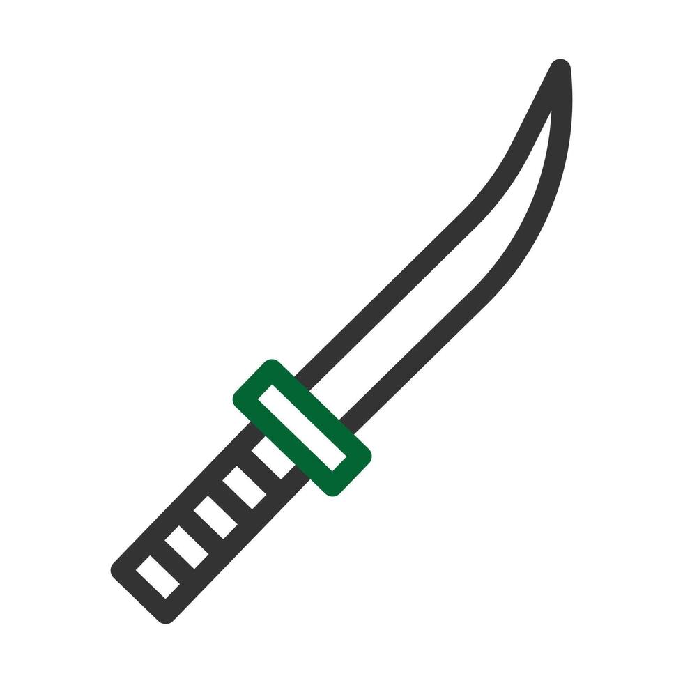 espada icono duocolor gris verde color militar símbolo Perfecto. vector