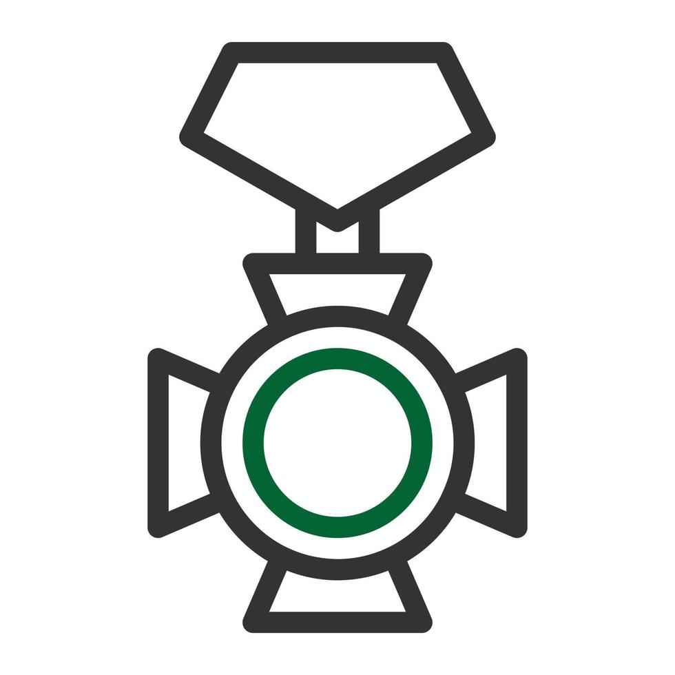 medalla icono duocolor gris verde color militar símbolo Perfecto. vector